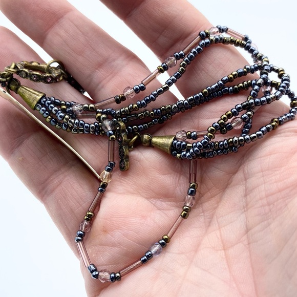 NEW Premier Designs Allegro Peacock Color Seed Bead Multi Strand Crystal Toggle - Picture 6 of 13